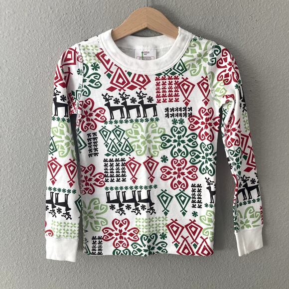 Hanna Andersson Holiday Reindeer Long John Pajamas - 5 or 110 - Picture 2 of 11